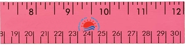 12" Fluorescent Wood Ruler - English & Metric Scale