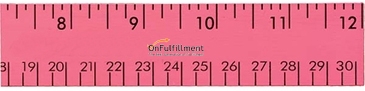 12" Fluorescent Wood Ruler - English & Metric Scale