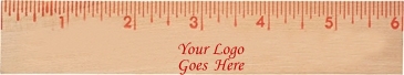 6" Natural Finish Flat Wood Ruler