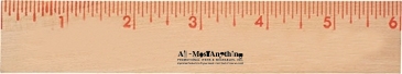 6" Natural Finish Flat Wood Ruler