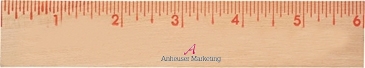 6" Natural Finish Flat Wood Ruler