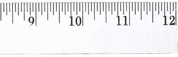 12" Enamel Wood Ruler - English Scale