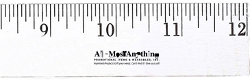 12" Enamel Wood Ruler - English Scale