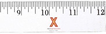 12" Enamel Wood Ruler - English Scale