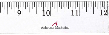 12" Enamel Wood Ruler - English Scale