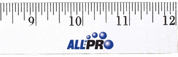 12" Enamel Wood Ruler - English Scale