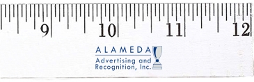 12" Enamel Wood Ruler - English Scale