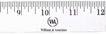 12" Enamel Wood Ruler - English Scale