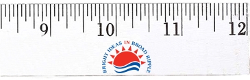 12" Enamel Wood Ruler - English Scale