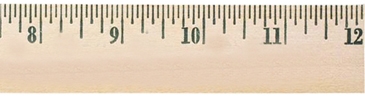 12" Natural Finish Wood Ruler - English Scale