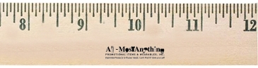 12" Natural Finish Wood Ruler - English Scale
