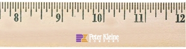 12" Natural Finish Wood Ruler - English Scale