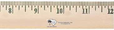 12" Natural Finish Wood Ruler - English Scale