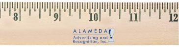 12" Natural Finish Wood Ruler - English Scale
