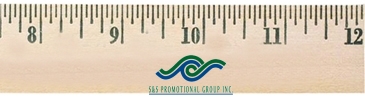 12" Natural Finish Wood Ruler - English Scale