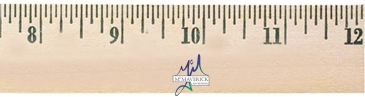 12" Natural Finish Wood Ruler - English Scale