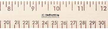 12" Natural Finish Wood Ruler - English & Metric Scale