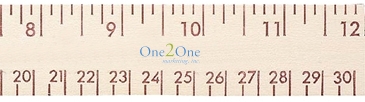 12" Natural Finish Wood Ruler - English & Metric Scale