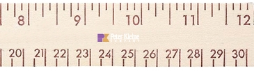 12" Natural Finish Wood Ruler - English & Metric Scale