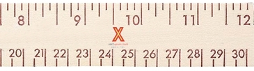 12" Natural Finish Wood Ruler - English & Metric Scale
