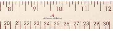 12" Natural Finish Wood Ruler - English & Metric Scale