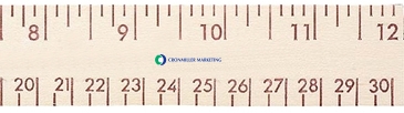 12" Natural Finish Wood Ruler - English & Metric Scale