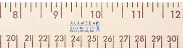 12" Natural Finish Wood Ruler - English & Metric Scale