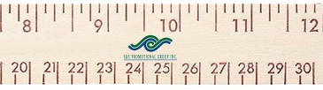 12" Natural Finish Wood Ruler - English & Metric Scale