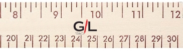 12" Natural Finish Wood Ruler - English & Metric Scale