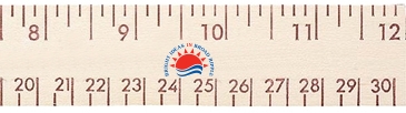 12" Natural Finish Wood Ruler - English & Metric Scale