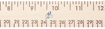 12" Natural Finish Wood Ruler - English & Metric Scale