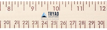 12" Natural Finish Wood Ruler - English & Metric Scale