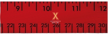 12" Enamel Wood Ruler - English & Metric Scale