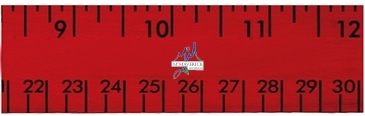12" Enamel Wood Ruler - English & Metric Scale