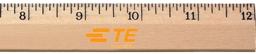 12" Clear Lacquer Beveled Wood Ruler - English Scale