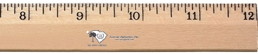 12" Clear Lacquer Beveled Wood Ruler - English Scale