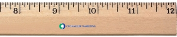 12" Clear Lacquer Beveled Wood Ruler - English Scale