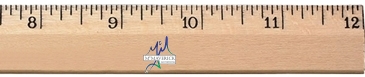 12" Clear Lacquer Beveled Wood Ruler - English Scale