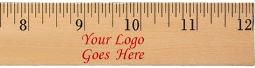 12" Clear Lacquer Wood Ruler - English Scale