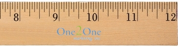 12" Clear Lacquer Wood Ruler - English Scale