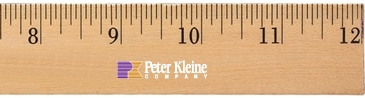 12" Clear Lacquer Wood Ruler - English Scale