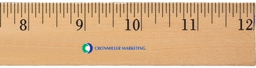 12" Clear Lacquer Wood Ruler - English Scale