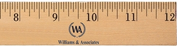 12" Clear Lacquer Wood Ruler - English Scale
