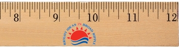 12" Clear Lacquer Wood Ruler - English Scale