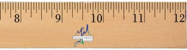 12" Clear Lacquer Wood Ruler - English Scale