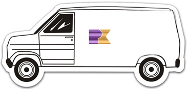 Full Color Digital Stock Shaped Magnets - Van