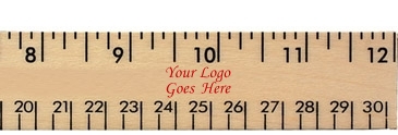 12" Clear Lacquer Wood Ruler - English & Metric Scale