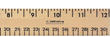 12" Clear Lacquer Wood Ruler - English & Metric Scale