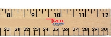 12" Clear Lacquer Wood Ruler - English & Metric Scale