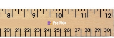 12" Clear Lacquer Wood Ruler - English & Metric Scale